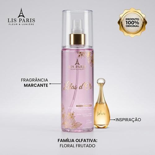 Body Splash Lis Paris Lilás d'Or 200 ml